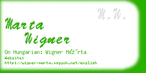 marta wigner business card